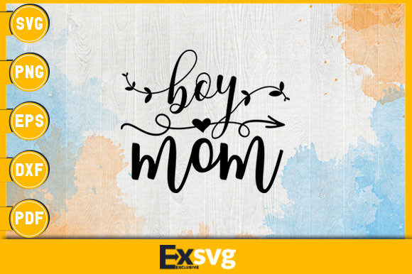 Boy Mom Heart Arrow Graphics and Print Templates